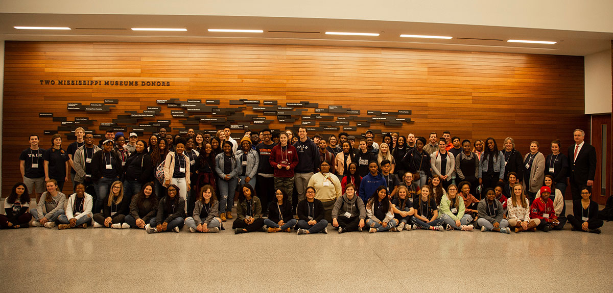 Global Teaching Project students, faculty, and tutors, at the Mississippi Civil Rights Museum, January 2020.